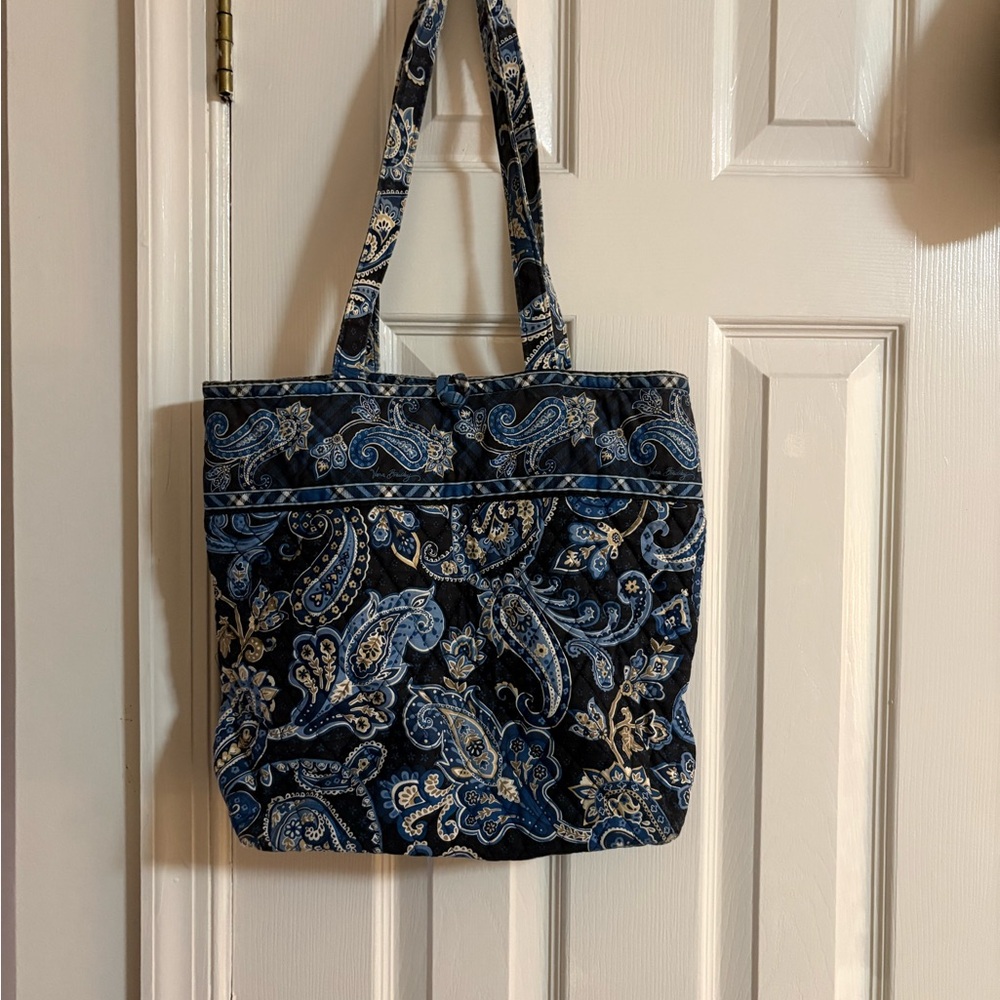 Vera Bradley Navy and Light Blue Paisley Quilted Tote